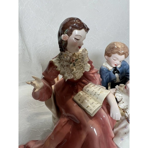 FLORENCE CERAMICS, “Story Book Hour” 1950 With Boy & Girl, Excellent Condition - Picture 10 of 14